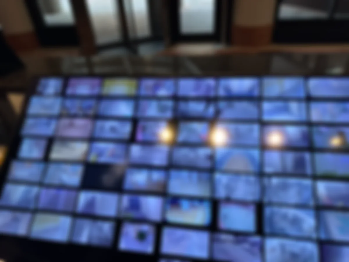 Front desk operator workstation with multi-camera view in a Chicago multi-tenant property management building