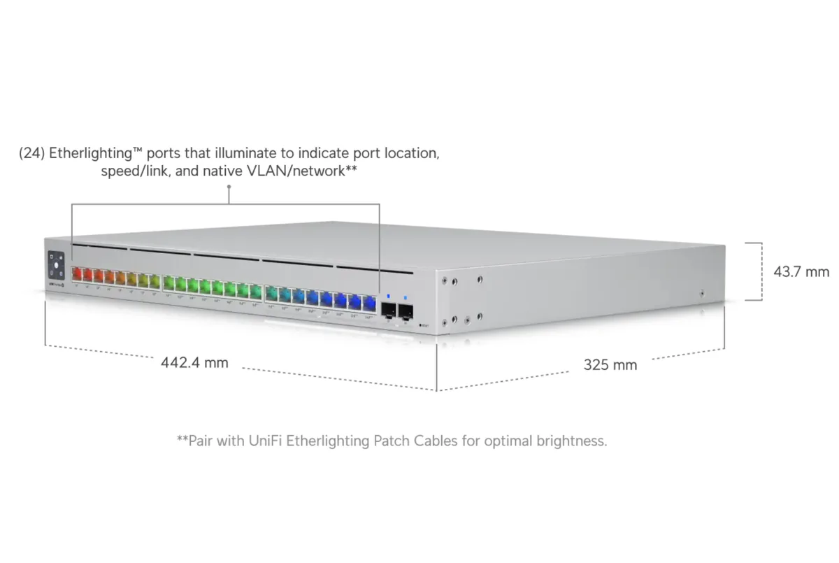 Ubiquiti UniFi USW Pro Max 24 PoE — multi-gig L3 PoE++ switch with Etherlighting