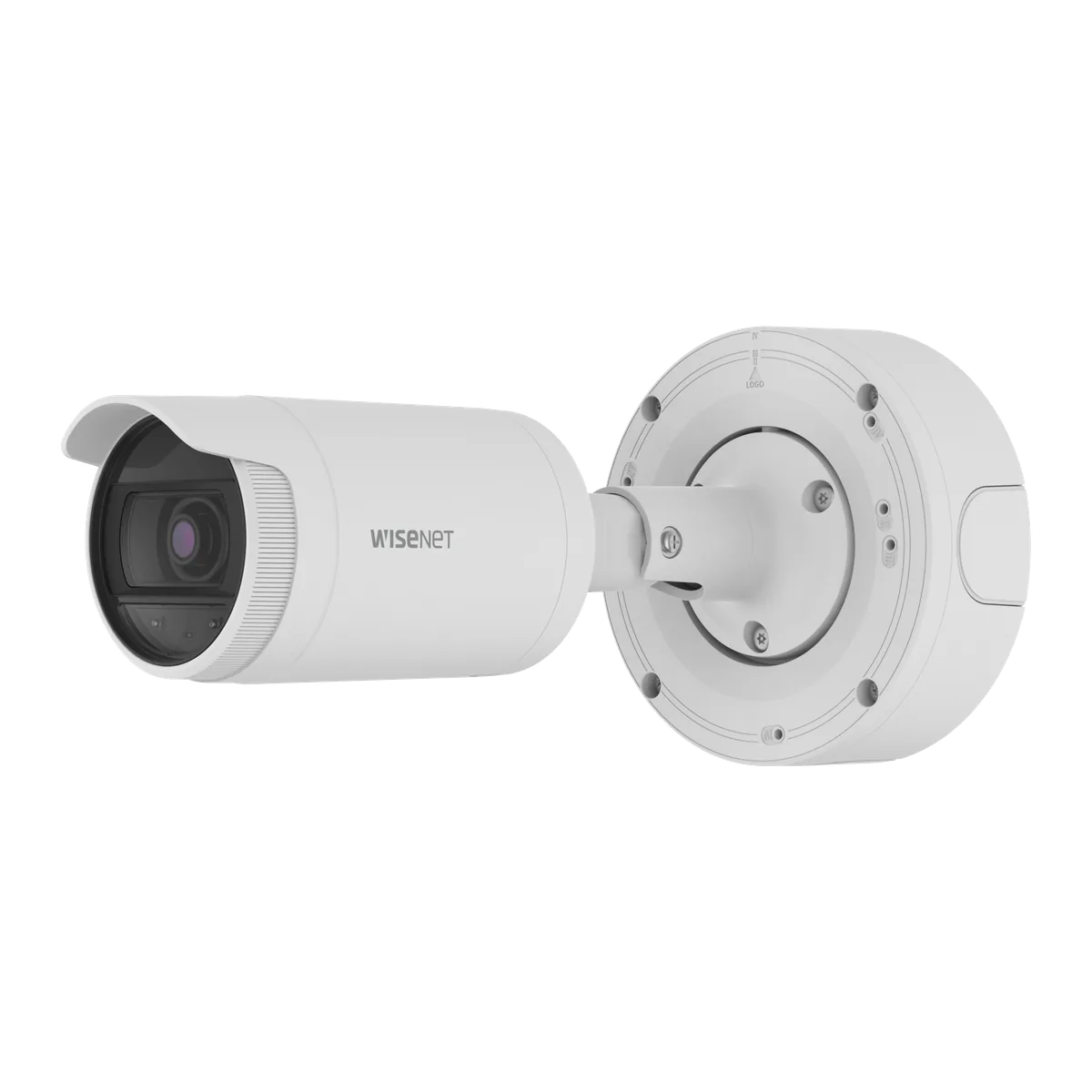 Hanwha SBV-A14B detail view of conduit hole and mounting bracket interior
